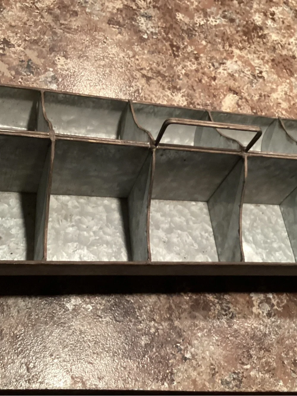 Galvanized Metal 10-Compartment Organizer - Chicken Feeder Decor